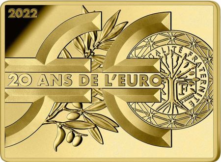 France - Monnaie de Paris Les 20 ans de l\'Euro - 50 Euros OR (1/4 Oz) Semeuse BE 2022 FRANCE (MDP)