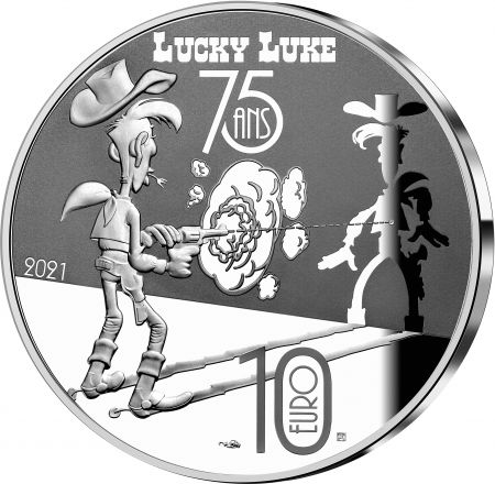 France - Monnaie de Paris Lucky Luke - 10 Euros Argent BE FRANCE 2021