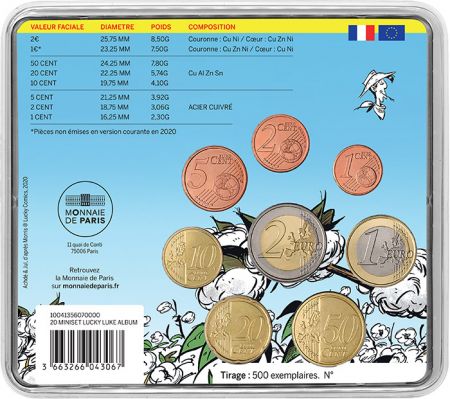 France - Monnaie de Paris Lucky Luke (Nouvel Album) - Miniset  BU FRANCE 2020 (MDP)