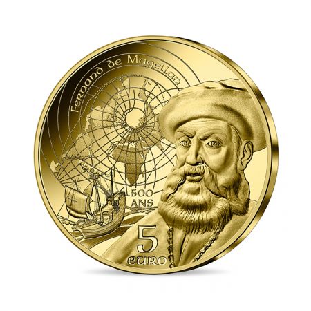 France - Monnaie de Paris Magellan et Âge Manuelin - Série Unesco - 5 Euros Or BE FRANCE 2021 (MDP)