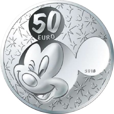 France - Monnaie de Paris MICKEY ET SES AMIS - 50 Euros 5 Oz Argent BE FRANCE 2018 (MDP)
