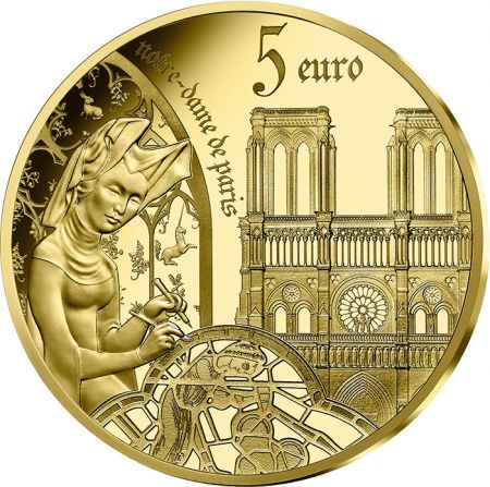France - Monnaie de Paris Notre Dame de Paris & l\'époque Gothique - Europa Star 5 Euros Or BE FRANCE 2020 (MDP)