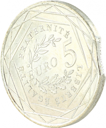 France - Monnaie de Paris Pièce Fautée (clippée) - 5 Euros Argent FRANCE 2008 - La Semeuse