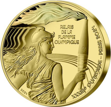 France - Monnaie de Paris Relais de la Flamme olympique - Paris 2024 - 500 Euros OR BE 2024