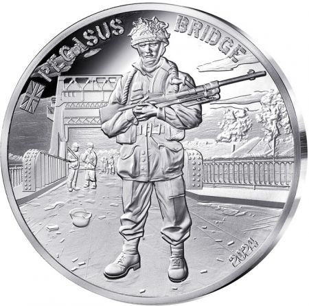 France - Monnaie de Paris Royaume-Uni - Pegasus Bridge - 80 ans du DDAY - 10 Euros Argent 2024