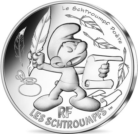 France - Monnaie de Paris Schtroumpf Poète - 10 Euros Argent FRANCE 2020 (MDP) - Les Schtroumpfs