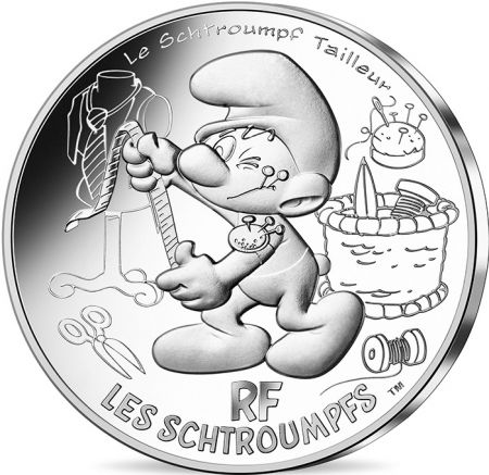 France - Monnaie de Paris Schtroumpf Tailleur - 10 Euros Argent FRANCE 2020 (MDP) - Les Schtroumpfs