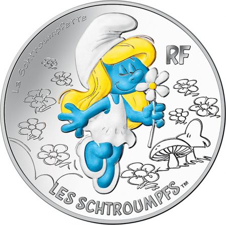 France - Monnaie de Paris Schtroumpfette - 10 Euros Argent Couleur FRANCE 2020 (MDP) - Les Schtroumpfs