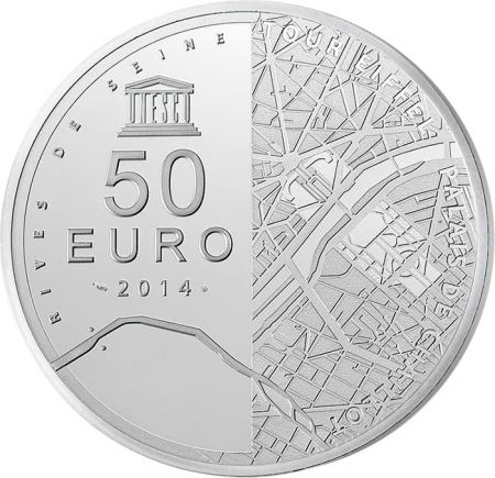 France - Monnaie de Paris UNESCO : TOUR EIFFEL - 50 Euros Argent BE - Monnaie de Paris 2014