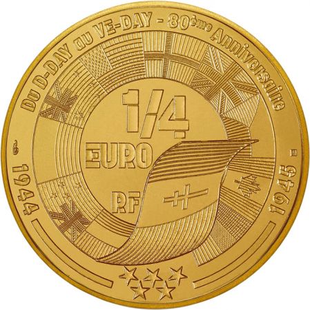 France - Monnaie de Paris USA - Omaha Beach - 80 ans du DDAY - 1/4 Euros 2024
