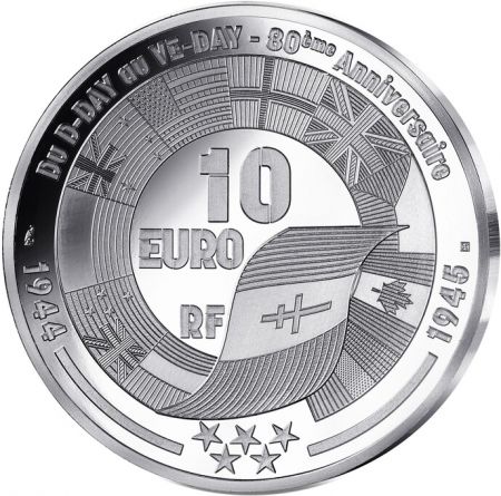 France - Monnaie de Paris USA - Omaha Beach - 80 ans du DDAY - 10 Euros Argent 2024