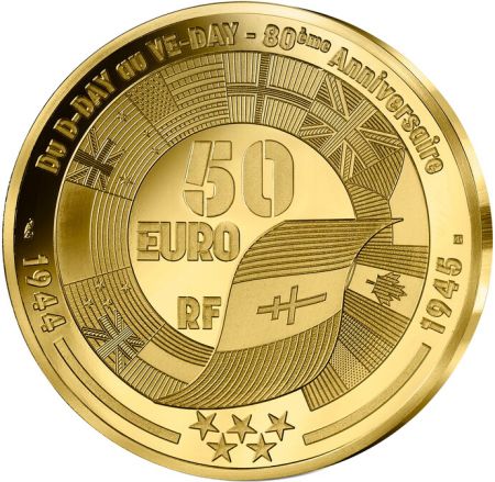 France - Monnaie de Paris USA - Omaha Beach - 80 ans du DDAY - 50 Euros Or 2024