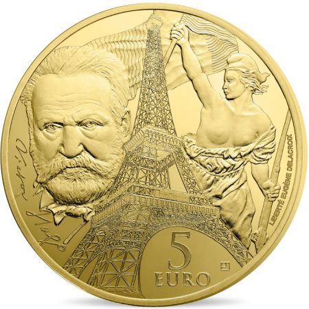 France - Monnaie de Paris Victor HUGO - Europa Star 5 Euros Or BE FRANCE 2017 (MDP)