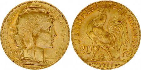 France  20 Francs, Marianne - Coq 1911
