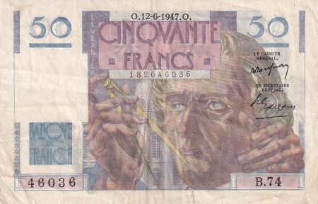 France  50 Francs - Le Verrier - 12-06-1947 - Série B.74 - F.20.08