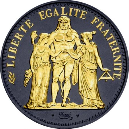 France (application Ruthénium et Or par un institut privé) Hercule RUTHENIUM & OR - 10 Francs Argent France