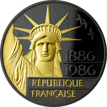 France (application Ruthénium et Or par un institut privé) Liberté RUTHENIUM & OR - 100 Francs 1986 Argent France