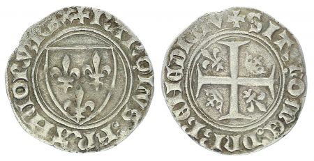 France  Blanc Guénar, Charles VI - ND (1380-1422) - Montpellier Point 4e