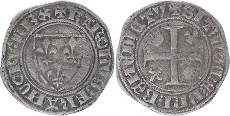 France  Blanc Guénar, Charles VI - ND (1380-1422) - Tours Point 6e