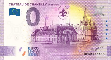 France 0 EURO SOUVENIR - Château de Chantilly, musée Condé 2023