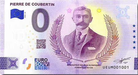 France 0 EURO SOUVENIR - Pierre de Coubertin