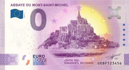France 0 Euro Souvenir 2022 - Abbaye du Mont Saint-Michel