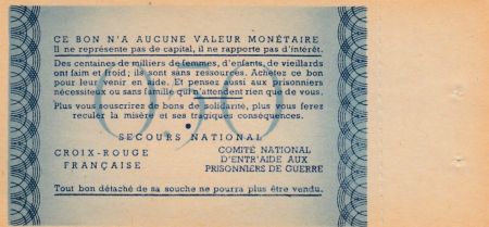 France 0.50 Franc , 0.50 Franc - Bon de Solidarité sans effigie, avec souche
