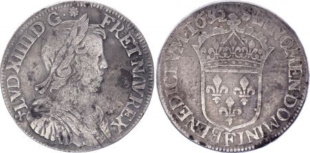 France 1/2 Ecu Louis XIIII a la mèche longue - 1652 F Angers