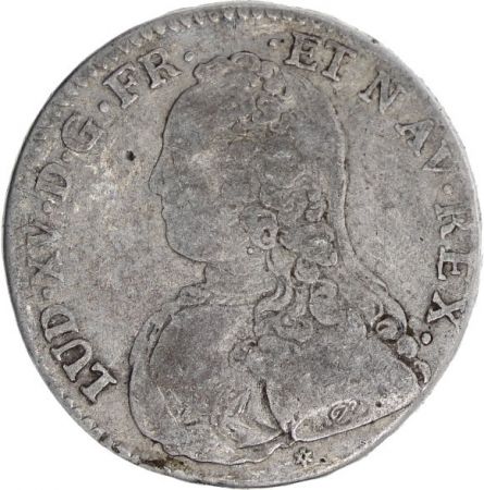 France 1/2 Ecu Louis XV aux branches d\'olivier - 1736 C Caen