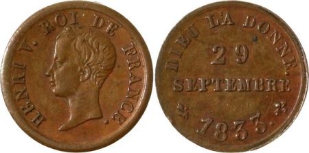 France 1/2 Franc (Module), Henri V - 13 ème anniversaire - 1833