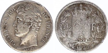 France 1/2 Franc Charles X - 1829 B Rouen