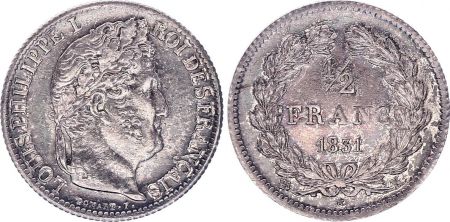 France 1/2 Franc Louis-Philippe 1er - 1831  K Bordeaux Rare
