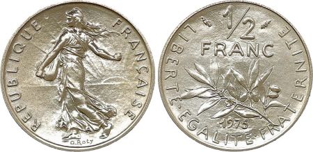 France 1/2 Franc Semeuse - 1975 - FDC - ISSU DE COFFRET