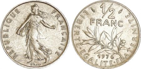 France 1/2 Franc Semeuse - 1976 - FDC - ISSU DE COFFRET