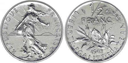 France 1/2 Franc Semeuse - 1983 - FDC - ISSU DE COFFRET