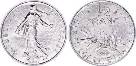 France 1/2 Franc Semeuse - 1989 - FDC - ISSU DE COFFRET