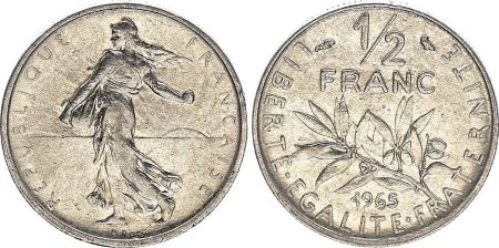 France 1/2 Franc Semeuse FRANCE 1965 (EC)