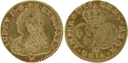 France 1/2 Louis d\'or, Louis XV aux lunettes - 1726 BB Strasbourg