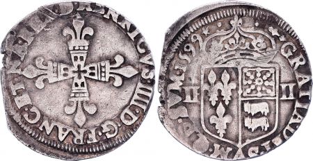 France 1/4 Ecu de Bearn - Henri IV - 1599