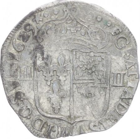 France 1/4 Ecu Louis XIII - 1/4 d\'écu de Béarn - 1629 F