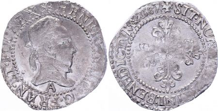 France 1/4 Franc Henri III Col Plat - Argent - 1587 A