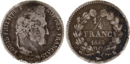 France 1/4 Franc Louis-Philippe 1er - 1845 B Rouen - Argent