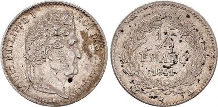 France 1/4 Franc Louis Philippe I - 1841 A Paris - Argent