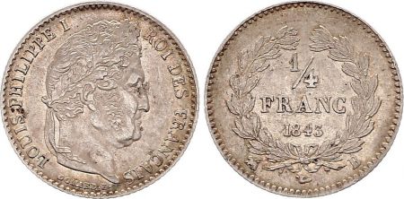 France 1/4 Franc Louis Philippe I - 1843 B Rouen - Argent