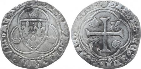France 1 Blanc à la Couronne, Charles VII - ND (1422-1461) - Point 10ème