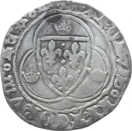 France 1 Blanc à la Couronne, Charles VII - ND (1422-1461) - Point 10ème