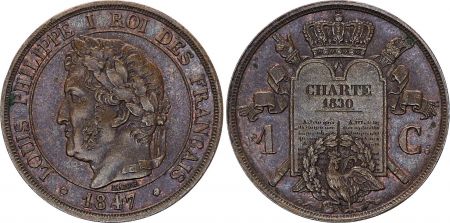 France 1 Centime  - Louis Philippe - Essai à la charte - 1847