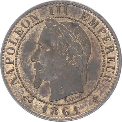 France 1 Centime Napoléon III - Tête Laurée -1861 A