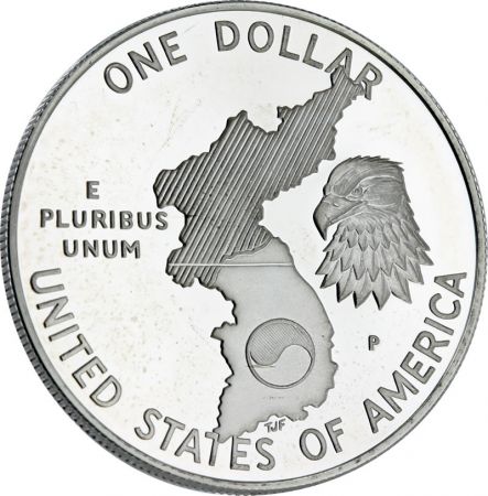 France 1 Dollar Argent BE 1991 USA - Guerre de Corée