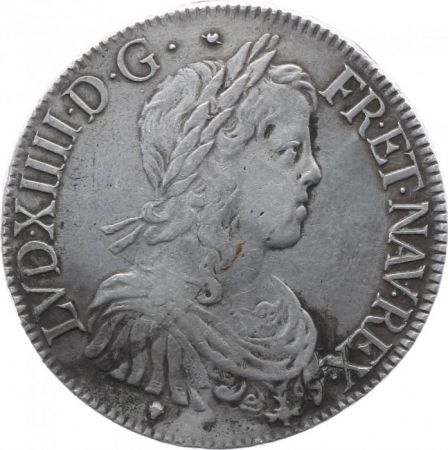 France 1 Ecu Louis XIV - Ecu mèche longue - 1648 M